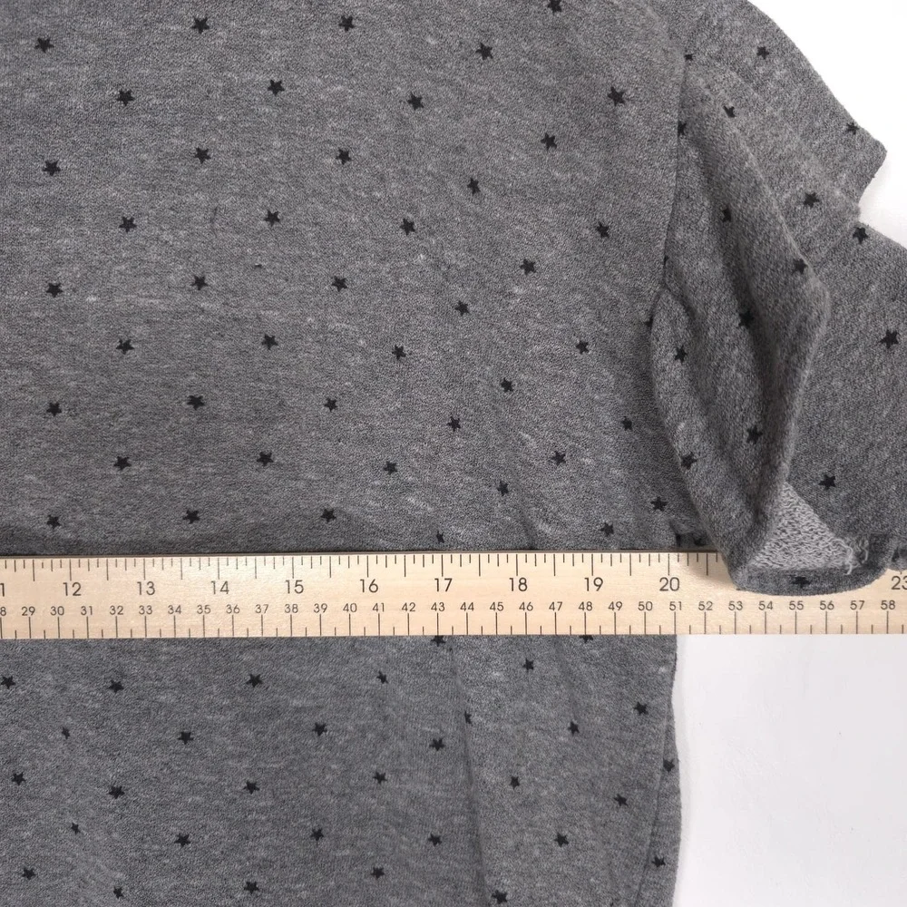 CURRENT/ELLIOTT Ruffle Swearshirt Heather Grey Mini‎ Polka Stars MEDIUM USA MADE